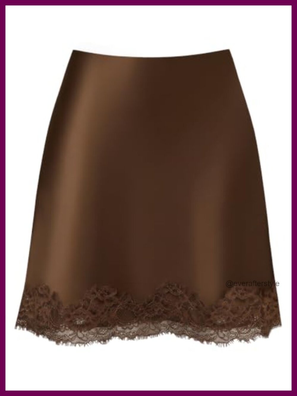 Satin Lace Trim Mini Skirt High Waisted A-Line Y2K